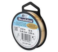 Beadalon 49-Strand Bead Stringing Wire, 0.018-Inch, Gold Plated, 10-Feet by Beadalon
