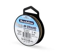 Beadalon Fil de montage pour perles 49 brins – 0,018 pouce – Plaqué or – 10 pieds