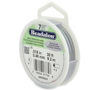 Beadalon 9,2 m-Bobine de Fil 7 brins 0,46 mm de diamètre, Couleur Argent satiné