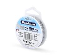 Beadalon 9,2 m x 0,61 mm Bobine de Fil 49 brins Argenté satiné