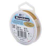 Beadalon 9,2 m x 0,61 mm Bobine de Fil 49 brins Doré
