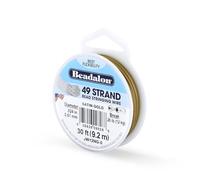 Beadalon 9,2 m x 0,61 mm Bobine de Fil 49 brins Doré satiné