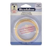Beadalon Allemand Calibre 22 10 m Fil Rond-Plaqué Or
