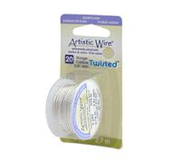 Beadalon Artistic Wire Fil torsadé Argenté Calibre 20 2,5 m Ne ternit Pas Argenté