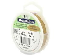 Beadalon Bead Stringing Wire 7-Strand 0.015" (0.38 mm) 30 ft (9.1 m) Gold Color Fil pour Perles, JW02G-0, doré, .40 mm