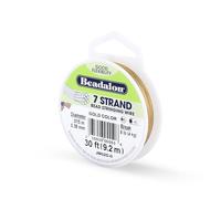 Beadalon – Fil pour perles JW02G-0 – 7 brins 0,38 mm 9,1 m – doré