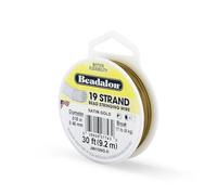 Beadalon Bobine de Fil 19 brins Doré satiné 9,2 m de diamètre 0,46 mm
