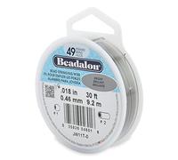 Beadalon Bobine de Fil 49 brins de 0,46 mm de diamètre, 9,2 m, Brillant