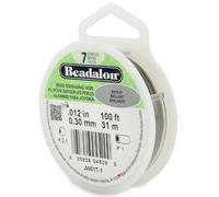 Beadalon Bobine de Fil 7 brins de 0,3 mm de diamètre, 31 m de Long, Brillant