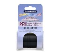 Beadalon ColourCraft Bobine de fil 26 Calibre 0,41 mm Ne ternit pas Noir 31 m
