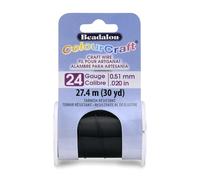 Beadalon ColourCraft Bobine de fil 27,4 m Calibre 24 0,51 mm Ne ternit pas Noir 27,4 m