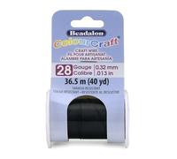 Beadalon ColourCraft Bobine de fil 28 Calibre 0,32 mm Résistant au ternissement Noir 36,5 m