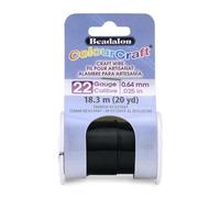 Beadalon ColourCraft Bobine de fil de calibre 22, 0,64 mm, résistant au ternissement, noir, 18,3 m