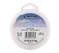 Beadalon ColourCraft Fil plaqué argent plaqué or rose résistant au ternissement Calibre 22/0,64 mm env. 38 m