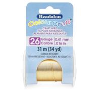 Beadalon ColourCraft Wire TR 26ga Brass Light 34yd