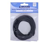 Beadalon Cordon Tube de Caoutchouc Noir 5 m x 2,5 mm