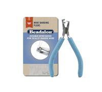 Beadalon Designer Series Pince à baguer, poignées sans vinyle bleu pacifique, crée des bandes doubles larges pour fil de calibre 20 et 21, en acier inoxydable, 14 cm