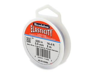 Beadalon Élasticité 0,5 mm diamètre 5 mètres/Pkg-Satin Argent