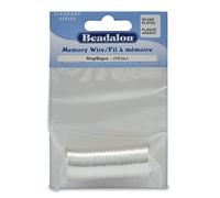 Beadalon Fil à mémoire de forme rond en acier au carbone plaqué argent, 14,2 g, env. 99 bobines