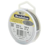 Beadalon Fil à Perles en Acier Inoxydable, Brillant, 0,61 mm