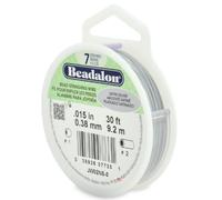 Beadalon Fil Cordage 7-Strand .015-inch x 30 '-Satin Argenté, d'autres, Multicolore