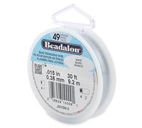 Beadalon Fil de câblage pour Perles 49 brins 0,38 cm Blanc 9 m