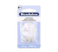 Beadalon Perles à écraser Lot de 100 Taille #1 Plaqué argent 1,5 g (environ)