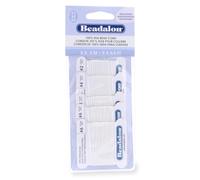 Beadalon Lot de 5 Fils de Soie avec Aiguille à Perles pré-attachée - Couleur Blanche - Taille 2, 4, 6, Fil à Perles pour Nouer des Perles - Cordon de Soie idéal pour la Fabrication de Bijoux