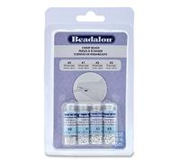 Beadalon Perles à sertir Lot de 600 Tailles 0#, 1#, 2#, 3# Plaqué argent