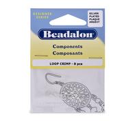 Beadalon Lot de 8 boucles à sertir, 0,71 mm, plaqué argent,