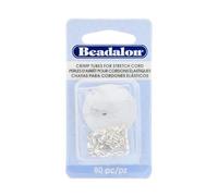Beadalon Lot de 80 à écraser Plaqué Argent Cordon élastique, Silver, 0.5 mm
