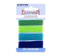 Beadalon Matériau extensible, vert, citron vert, bleu moyen, bleu