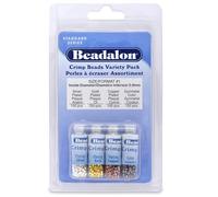 Beadalon Perles patinées à écraser Lot mélangé 4 Couleurs 1,3 mm / 600