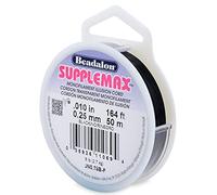 Beadalon Supplemax 0,25 mm en Nylon Perle Cordage Matériau, 50 m, Noir