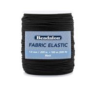 Beadalon Tissu élastique 1 mm Noir 100 m