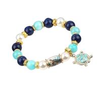 Beaded Bracelets for Women Adjustable Sea Theme Wristband with Charm