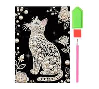 Beaded Cat Art - Kit De Peinture Perle DIY, Projet De Toile Sans Cadre, Décoration Murale Fait Main 3D, Kit De Bricolage Créatif, Activité Artistique Simple Pour Débutants | Cadeau De Décoration De La