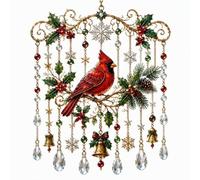 Beaded Christmas Window Hanging Metal Wind Chime Ornament