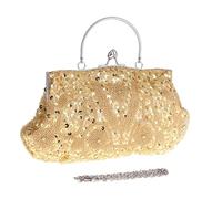 Beaded Clutch | Evening Bag Women Clutches with Chain Strap Large Capacity Purse Luxury For Wedding Date Party, Gold, Se référer à la description