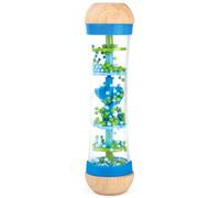 Beaded Raindrops Mini Wooden Musical Shake & Rattle Rainmaker Toy, Blue