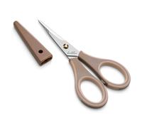 Beaditive Ciseaux d'artisanat de précision - Ciseaux à papier en acier inoxydable avec capuchon de sécurité - Lames ultra-tranchantes et poignées TPR antidérapantes - Adulte et enfant (1, Thé au lait)