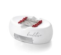 Beaditive Coussin magnétique avec tiroir - Support magnétique Puissant pour épingles à Coudre - 50 épingles à tête en Verre incluses - Panier Chic pour épingles à Coudre, Trombones, vis (Blanc)