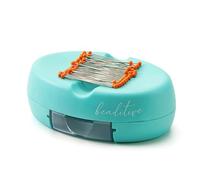 Beaditive Coussin magnétique avec tiroir - Support magnétique Puissant pour épingles à Coudre - 50 épingles à tête en Verre incluses - Panier Chic pour épingles à Coudre, Trombones, vis (Turquoise)