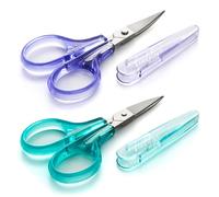 Beaditive détail craft ciseaux set (2 pc.) courbes et droites, sharp, compact | couture, broderie, coupe papier, crafting | acier inoxydable | couvercle de protection (Vert)