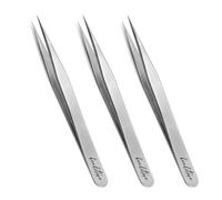 Beaditive Ensemble De 3 Pinces De Haute Précision - Pincettes Artisanales De 4,7 "Pour La Couture, Le Perlage Et Le Bricolage - Ensemble De Pinces À Bijoux Non Dentelées Avec Pointes Fines