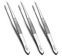 Beaditive Ensemble De Pinces Pour Machine À Coudre 5,5 Pouces (3 Pièces) Pointes Droites Dentelées | Qualité Professionnelle, Haute Précision | Acier Inoxydable|