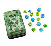 Beadle and Grimm's Dés Druides : Dés de jeu de rôle, dodécaèdre, métal, vert, bleu