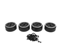 Beadlock Wheel Rim Carbon Fibre 1.9inch 4pcs Sealed Hexagonal Beadlock Wheel Hub for 1/10 RC Crawler Car SCX10 RR10 Durable Lightweight Off Road Performance (Grey)