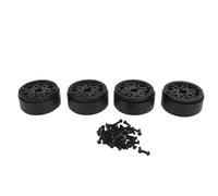 Beadlock Wheel Rim Carbon Fibre 1.9inch 4pcs Sealed Hexagonal Beadlock Wheel Hub for 1/10 RC Crawler Car SCX10 RR10 Durable Lightweight Off Road Performance (Black)
