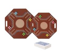 Beads Chess Board Game, 29.8x29.8cm Convenient Carrying Helpful Folding Design Strategy Board Games - Sturdy Wooden Travel Boards Games for Kids Ages 3+, Mind Toys, Educational Toys